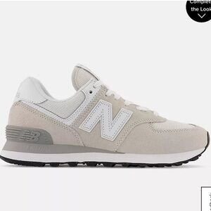 NEW BALANCE GRAY AND WHITE CLASSIC 574 NEUTRAL SNEAKER SIZE 7